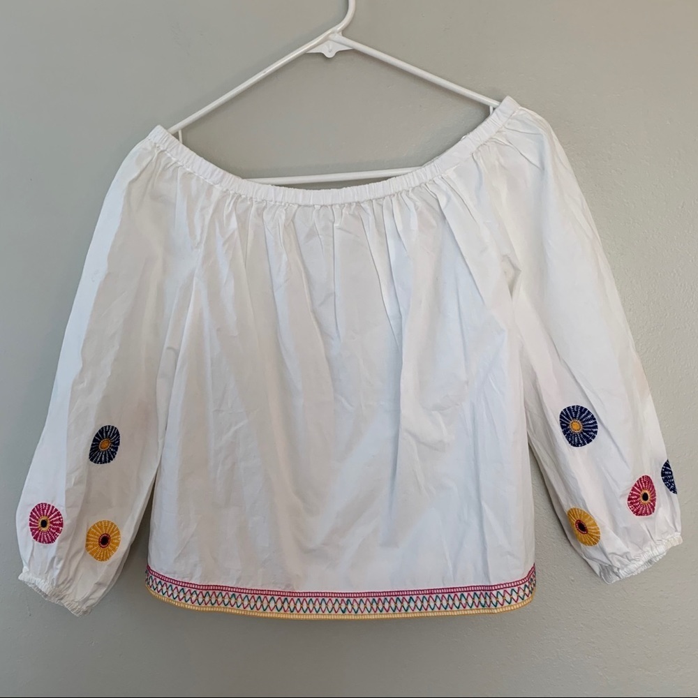 Madewell Embroidered off the shoulder Blouse - Picture 4 of 10
